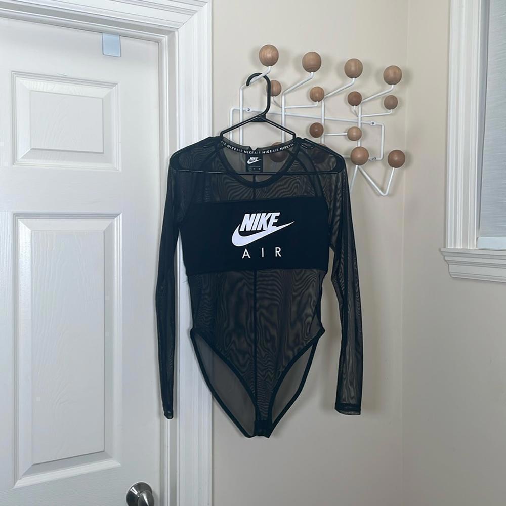 Nike - Y2K Style Sheer Mesh Body Suit - Black  - M